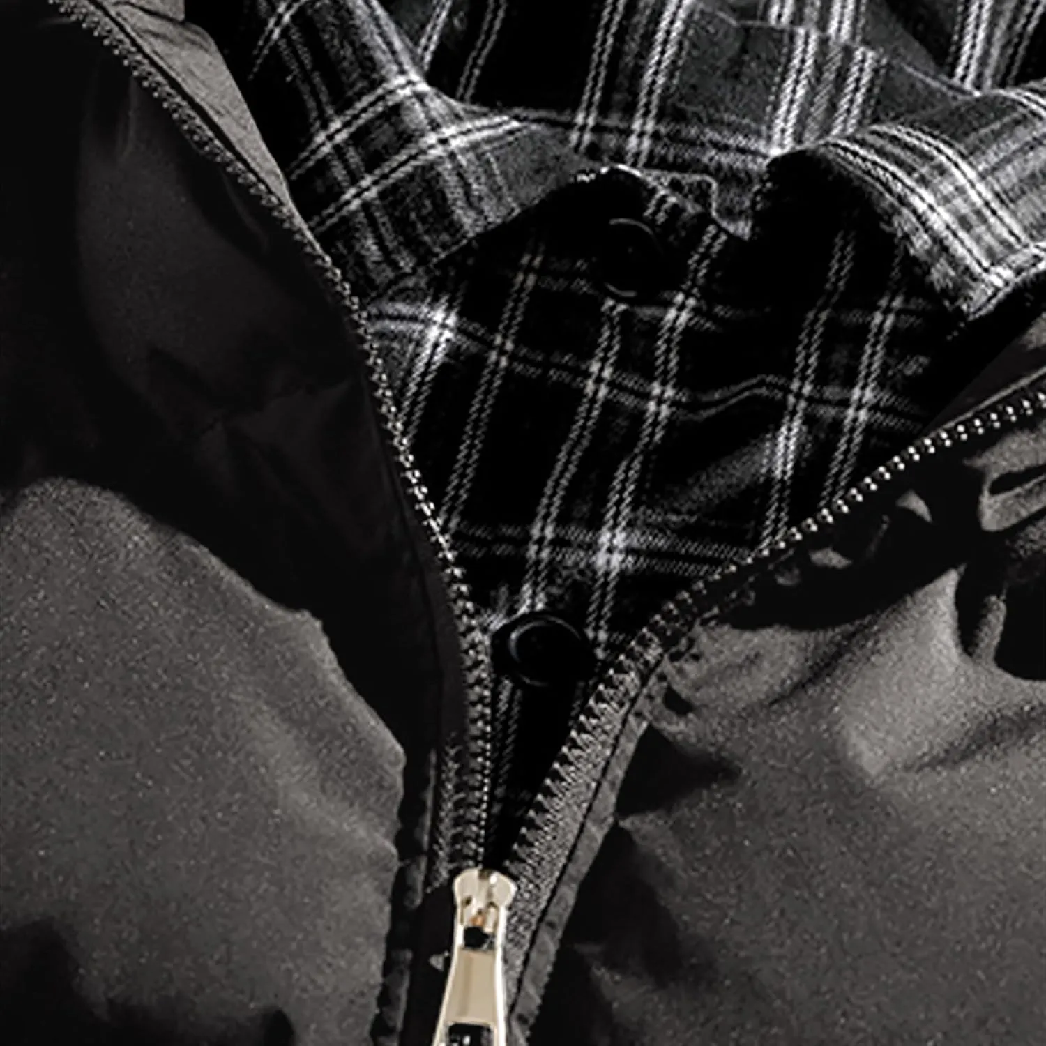 Men's Puffer Down Jackets 2024 Trendy Zipper Stand Collar Quilted Coat Winter Warm Coats Thermal Varsity Outerwear