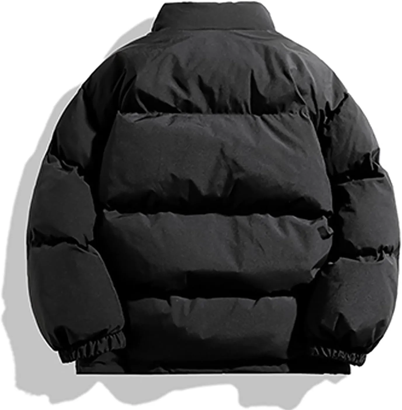Men's Puffer Down Jackets 2024 Trendy Zipper Stand Collar Quilted Coat Winter Warm Coats Thermal Varsity Outerwear