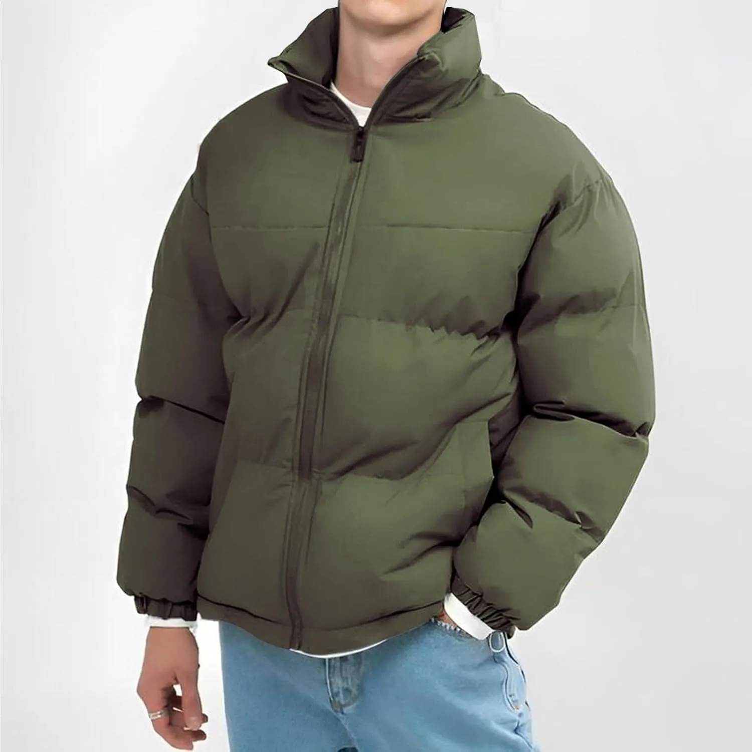 Men's Puffer Jacket Lightweight Warm Winter Coats Insulated Jacket Fashion Casual Sports Cotton-padded Outwear
