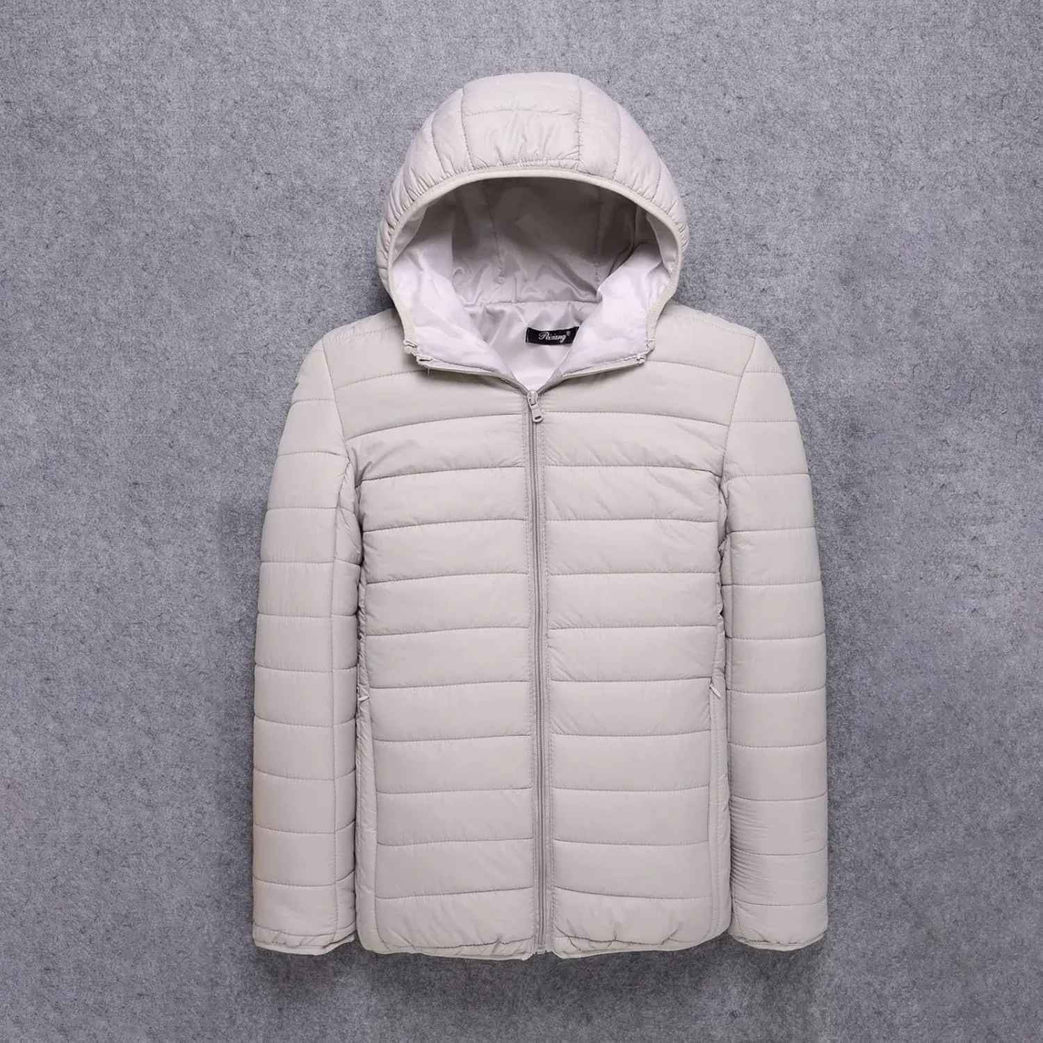 Men's Puffer Jacket Slim Fit Lightweight Down Coat with Hood Packable Quilted Jacket Casual Warm Winter Jacket