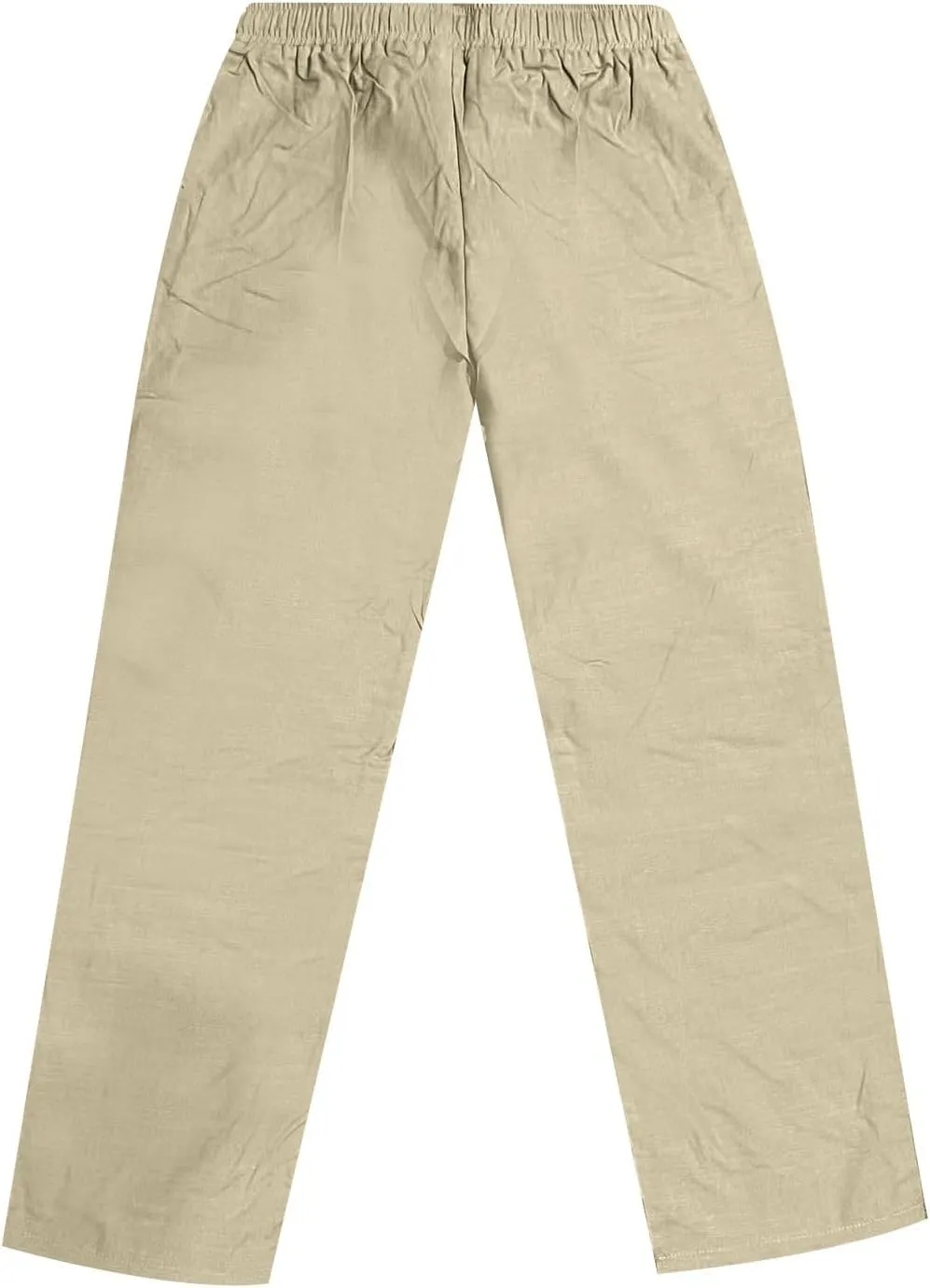 Men's Summer Cotton and Linen Solid Color Drawstring Loose Casual Outdoor Beach Pants 2025
