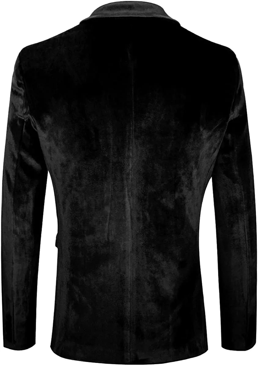 Men's Tuxedo Black Slim Fit Velvet Blazer Jacket