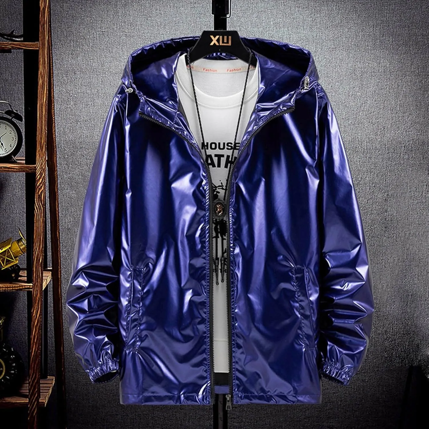 Men's Varsity Jacket Big and Tall Casual Bomber Jacket Fall Fashion Outerwear Coat Baseball Lightweight Jacket