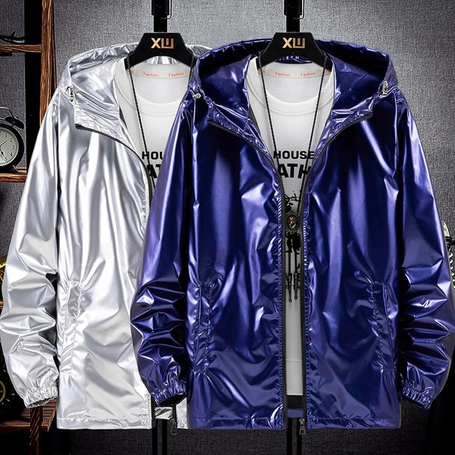Men's Varsity Jacket Big and Tall Casual Bomber Jacket Fall Fashion Outerwear Coat Baseball Lightweight Jacket