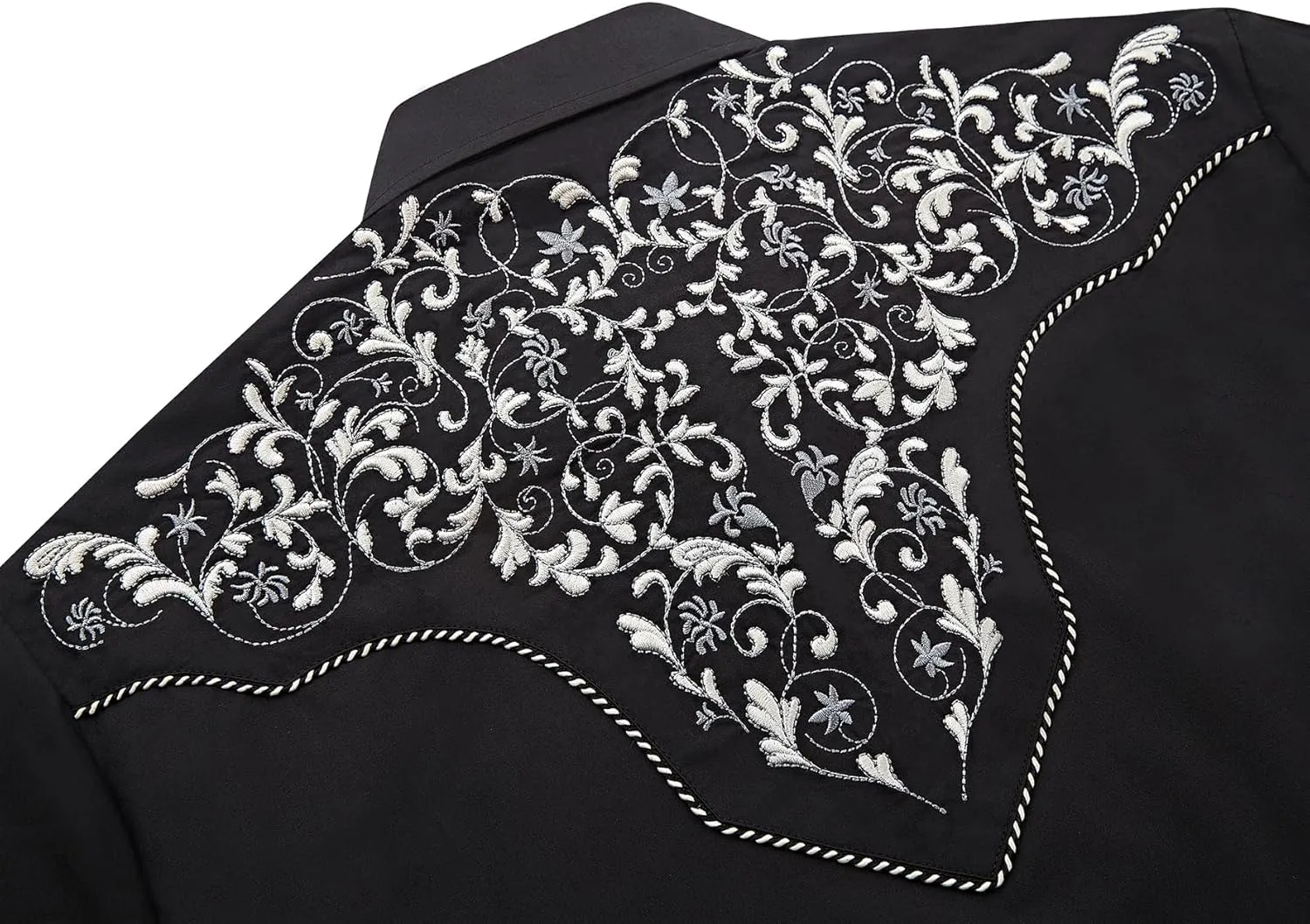 Men's Western Cowboy Shirt Embroidered Long Sleeve Casual Button Down Shirt