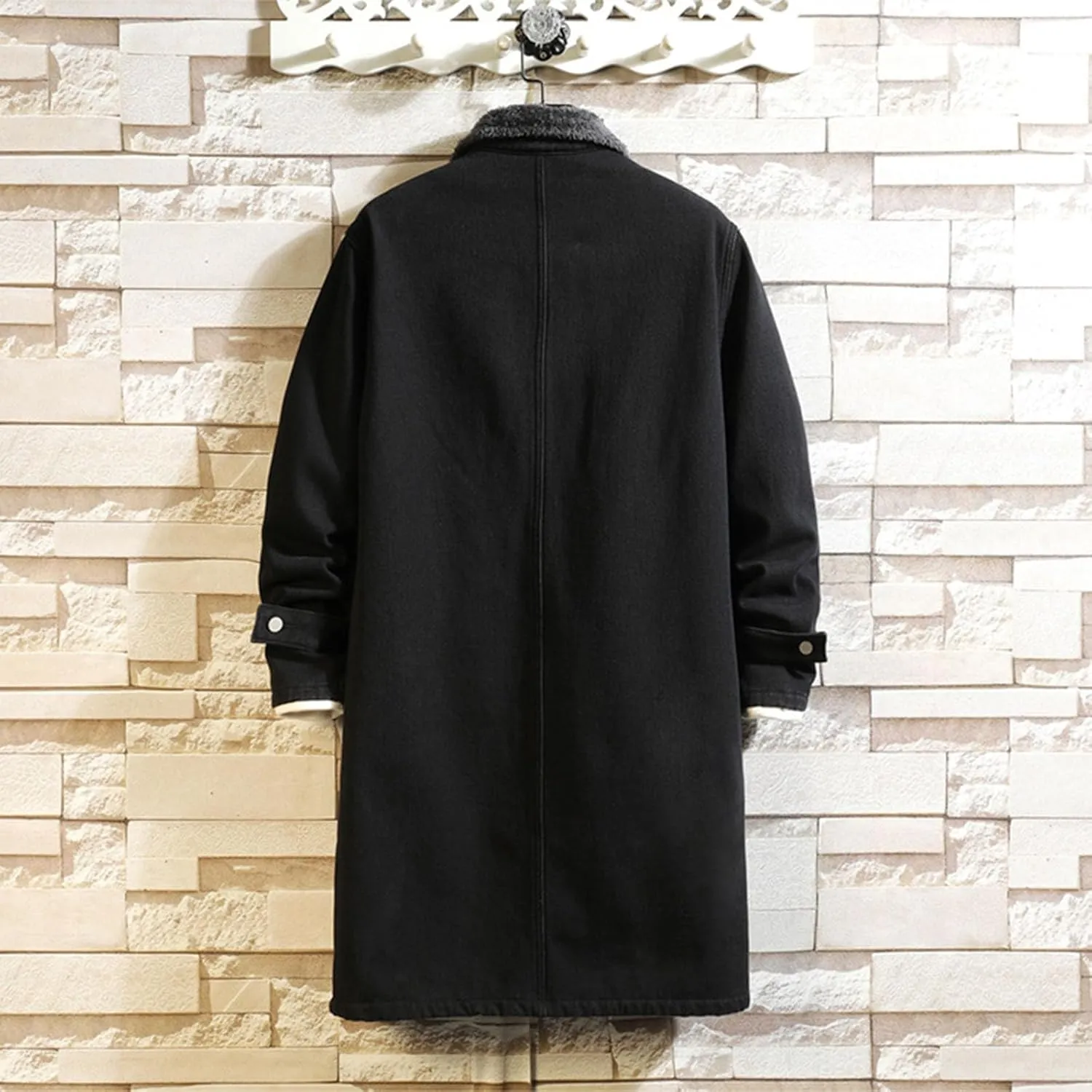 Mens Winter And Autumn Loose Casual Denim Trench Coat Long Coat Fit Jacket Men Men's Jackets