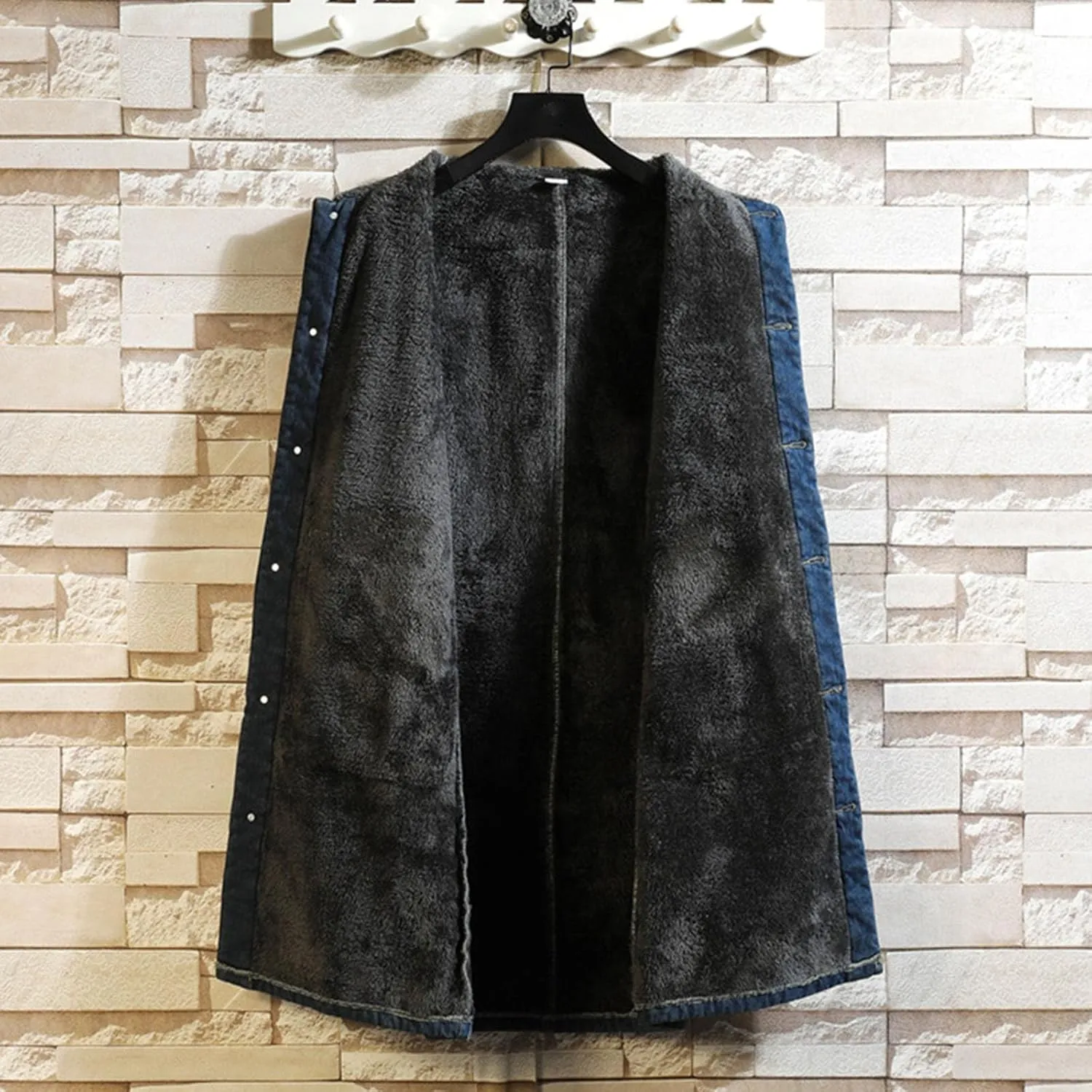 Mens Winter And Autumn Loose Casual Denim Trench Coat Long Coat Fit Jacket Men Men's Jackets