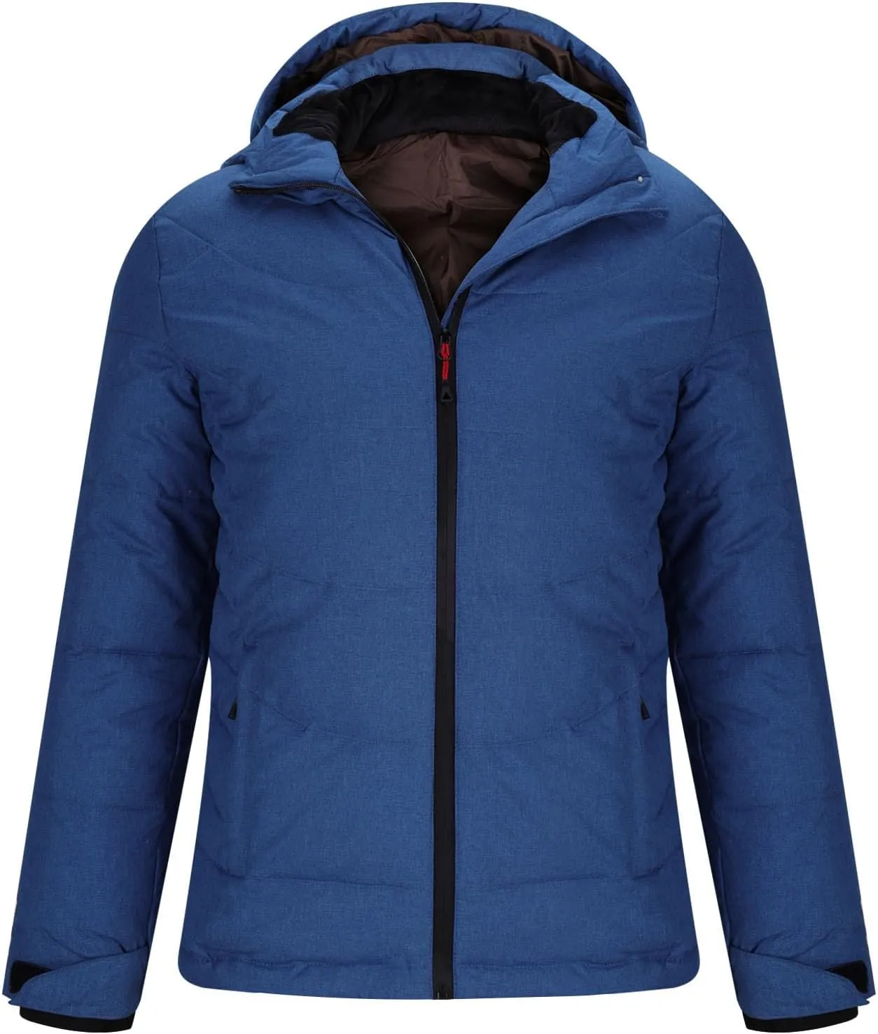 Men's Winter Hooded Down Coats Warm Puffer Jacket Cotton Padded Waterproof Outerwear with Pockets