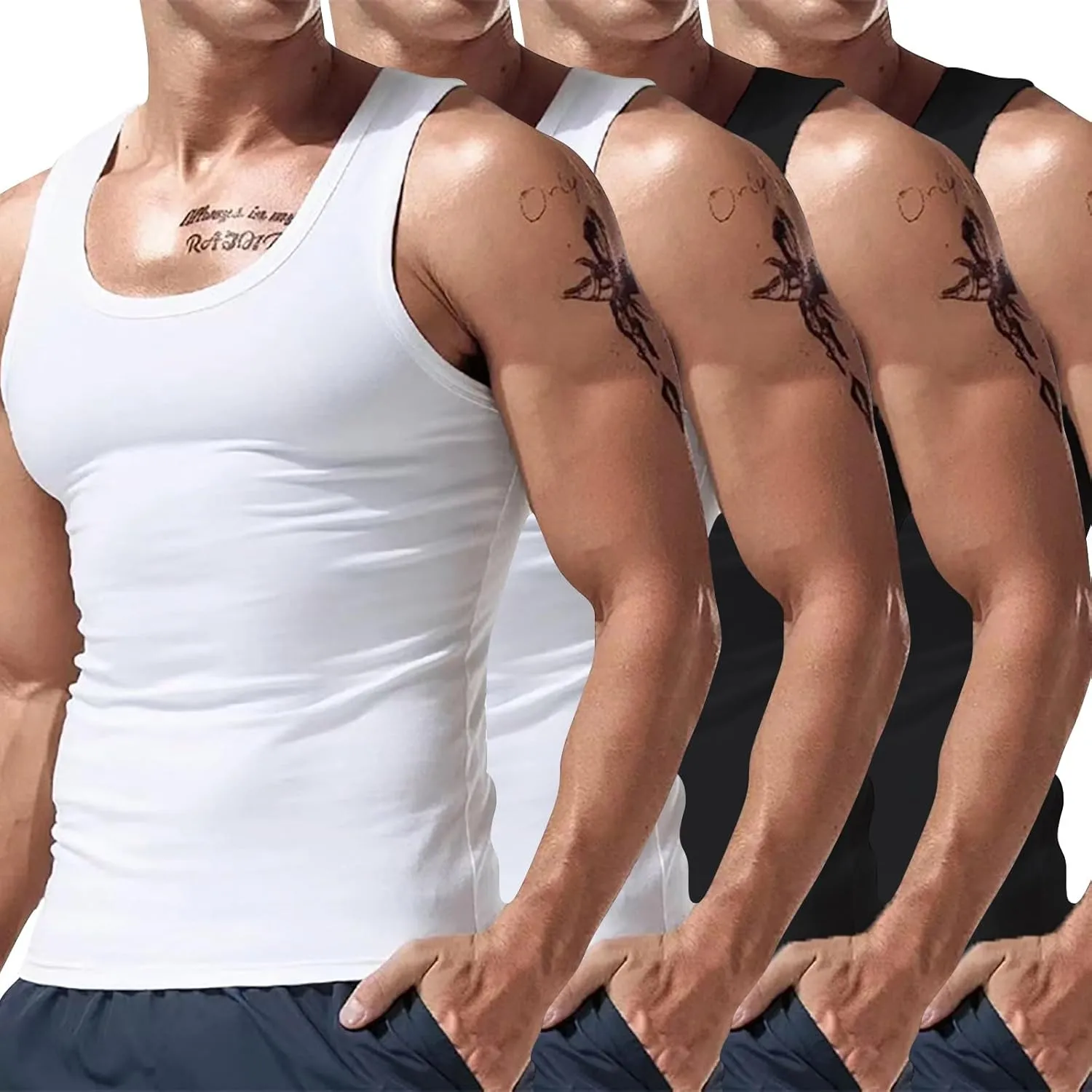 Mens Workout Tank Tops Lightweight Quick Dry Muscle Cut Shirts Moisture Wicking Sport Sleeveless Compression Shirs