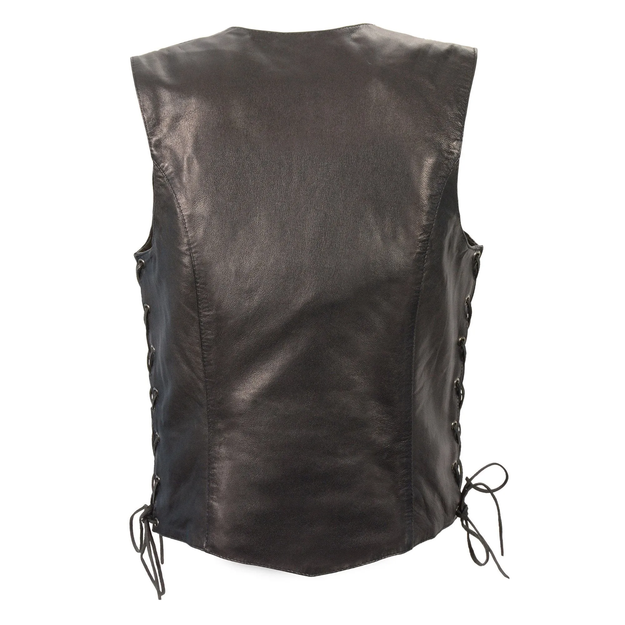 Milwaukee Leather-MLL4546-Ladies Black Lightweight Side Lace Four Snap Vest