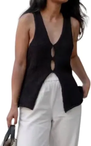 MOLERFO Sleeveless Sweater Top Long Top Knit Tank Tops Y2k Tie Front Vests Old Money Womens Vest Top