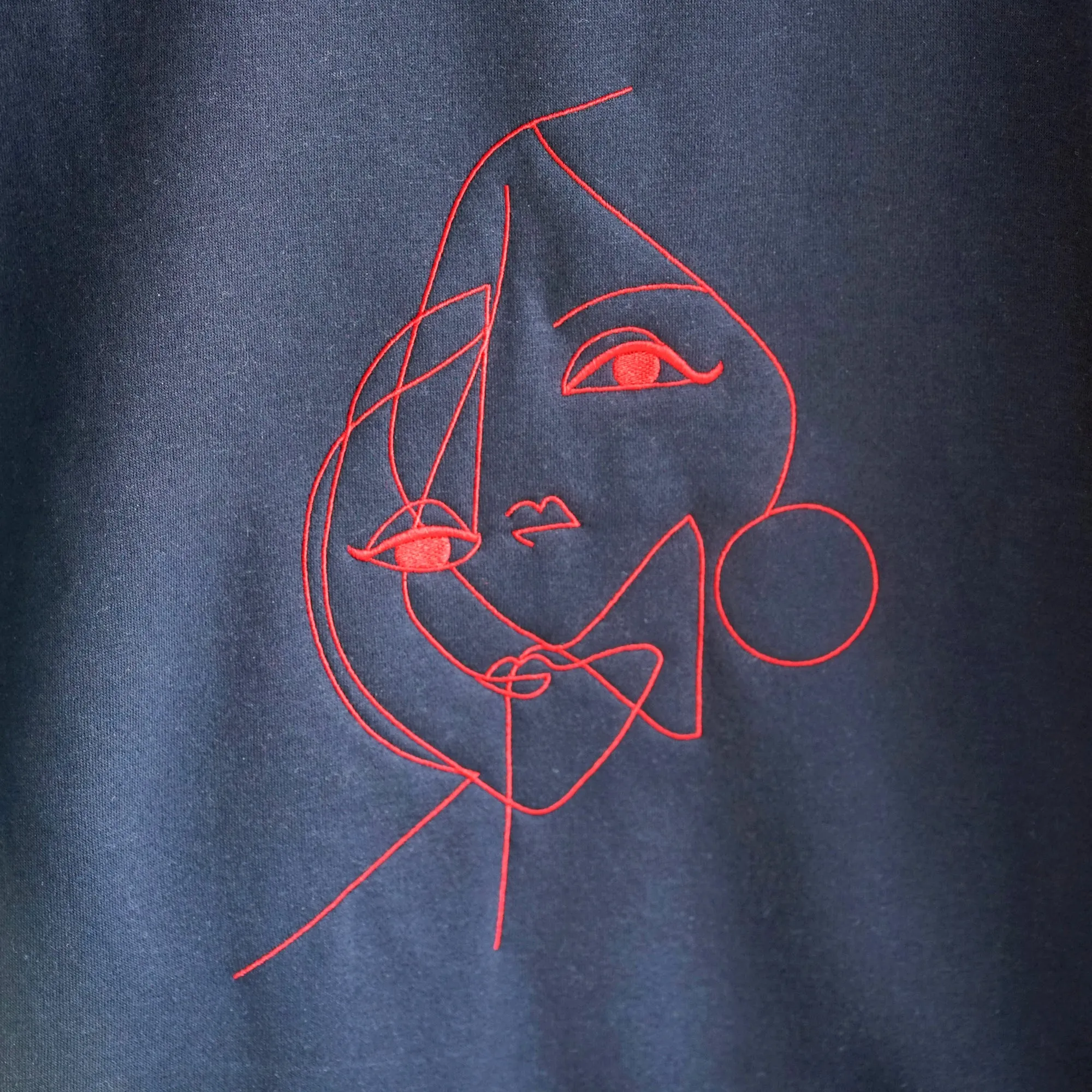 Montauk. Embroidered art sweatshirt blue/red 2