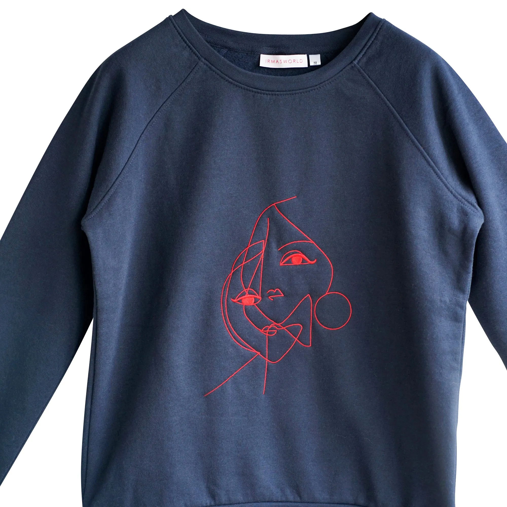 Montauk. Embroidered art sweatshirt blue/red 2