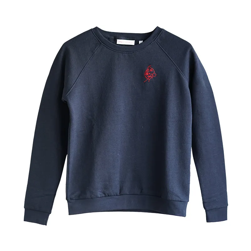 Montauk. Embroidered art sweatshirt blue/red