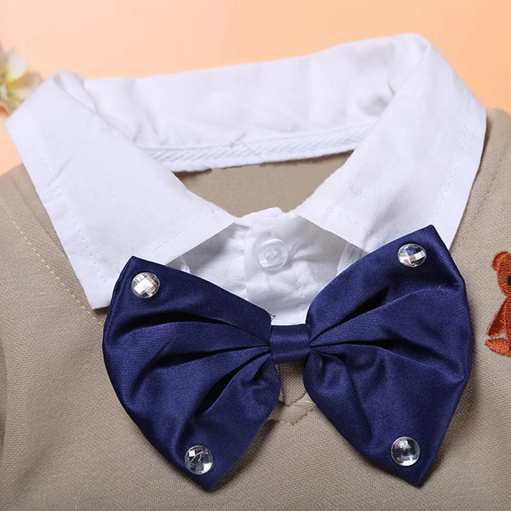 MYGBCPJS 3Pcs Boy Handsome Outfit Set Plaid Shirt   T-Shirt   Suspender Jean Sets