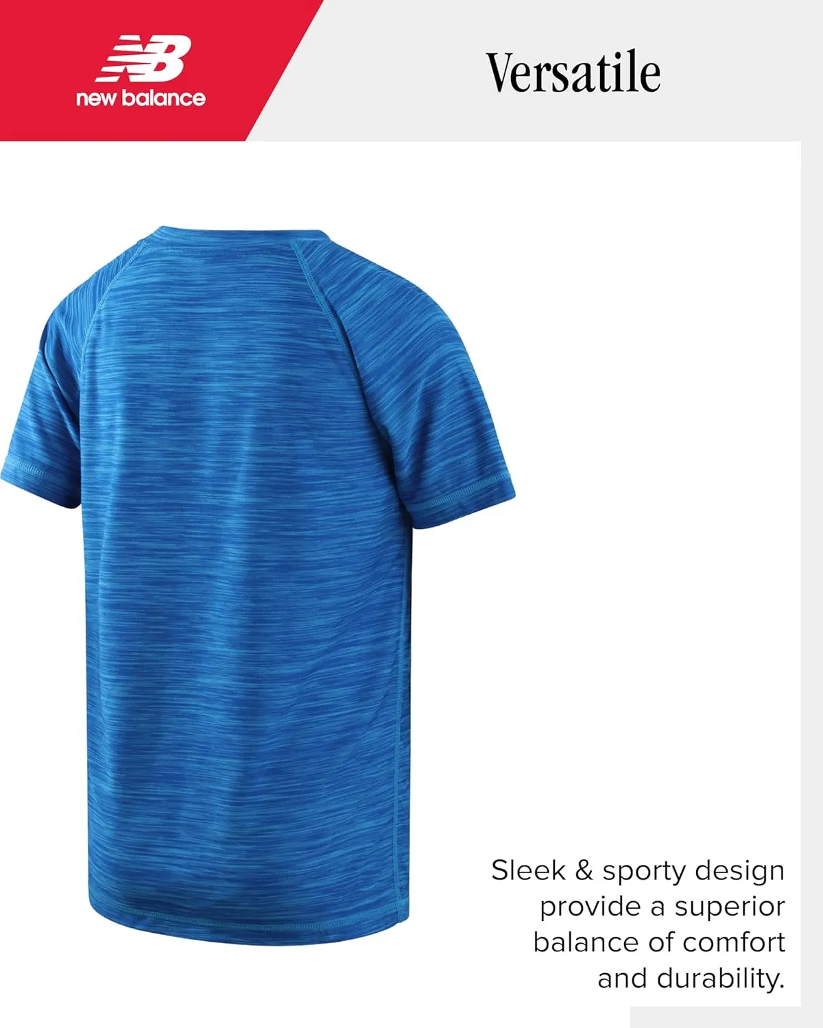 New Balance Boys' T-Shirt - Classic Cotton Active T-Shirt for Boys' - Kids Youth Crewneck Short Sleeve Shirt (8-20)