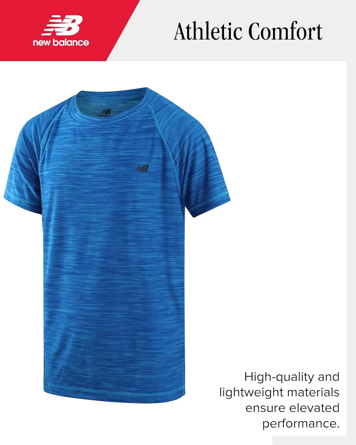New Balance Boys' T-Shirt - Classic Cotton Active T-Shirt for Boys' - Kids Youth Crewneck Short Sleeve Shirt (8-20)