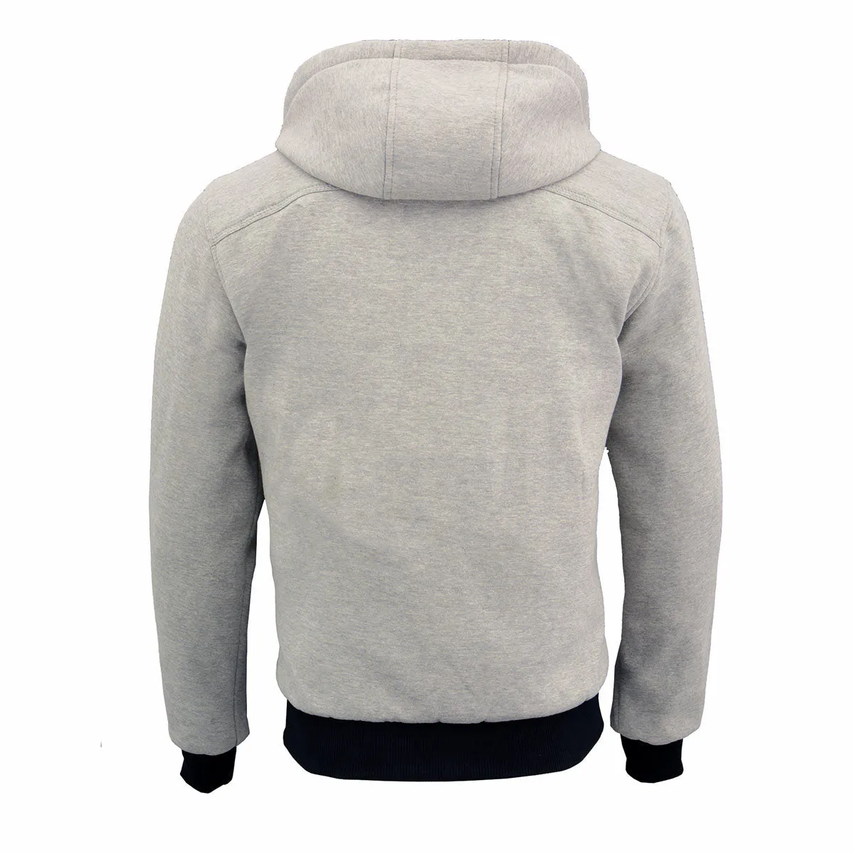 Nexgen Heat MPM1714SET Men's Fiery Heated Hoodie Silver Zipper Front Sweatshirt Jacket for Winter w/Battery Pack