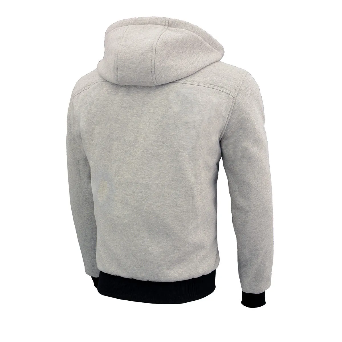 Nexgen Heat MPM1714SET Men's Fiery Heated Hoodie Silver Zipper Front Sweatshirt Jacket for Winter w/Battery Pack