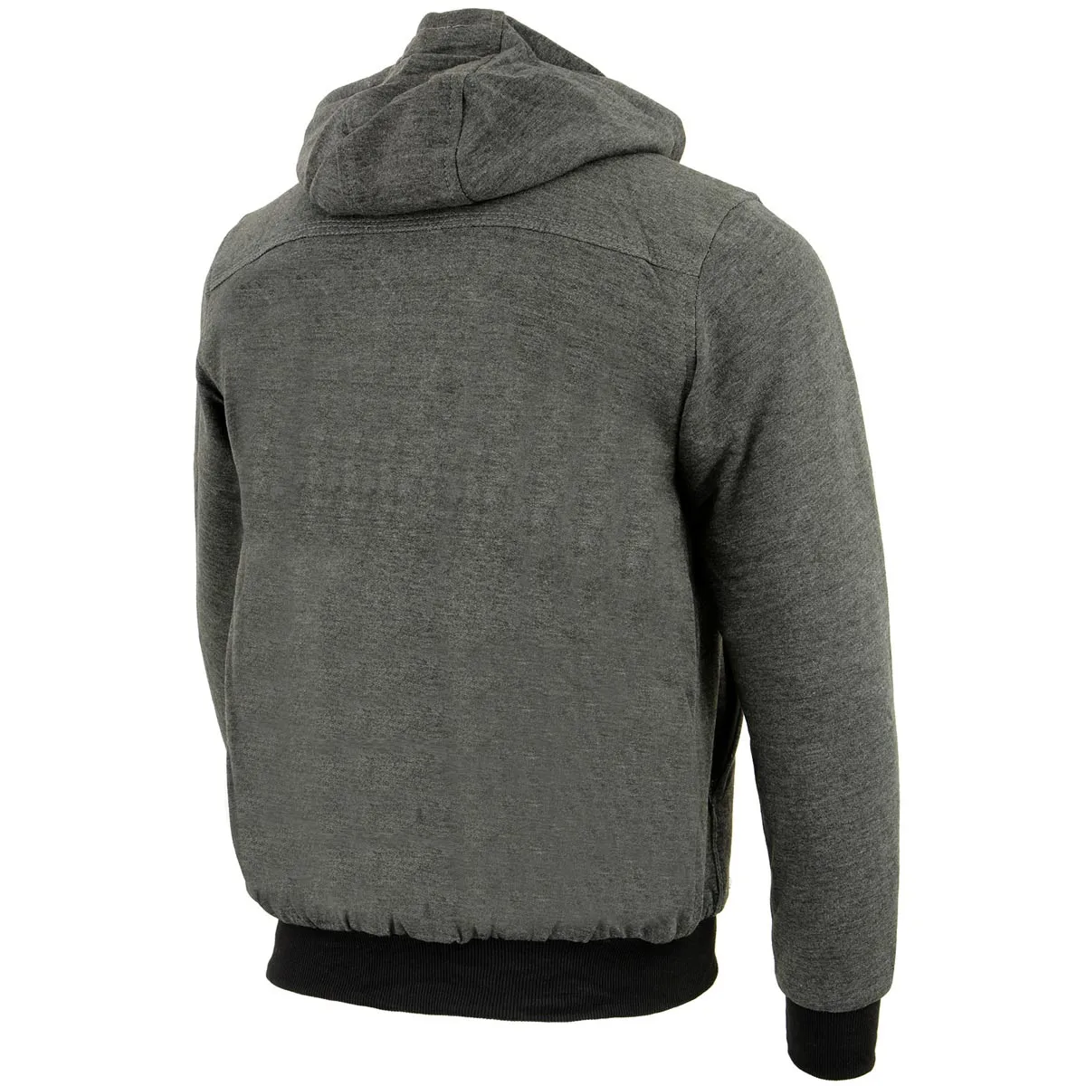 Nexgen Heat NXM1713SET Men's Fiery Heated Hoodie - Grey Zipper Front Sweatshirt Jacket for Winter w/Battery Pack