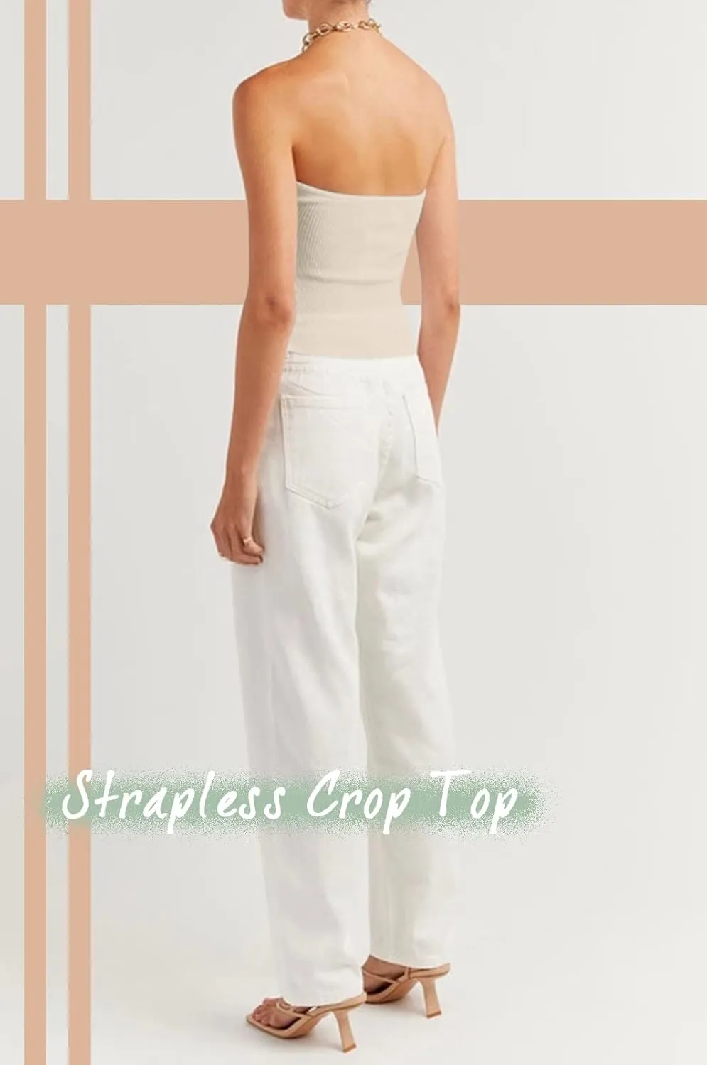 NTSWZYS Womens Strapless Crop Top Sexy Twist Knot Front Solid Ribbed Knit Tube Top Sleeveless Camisole Tanks Top
