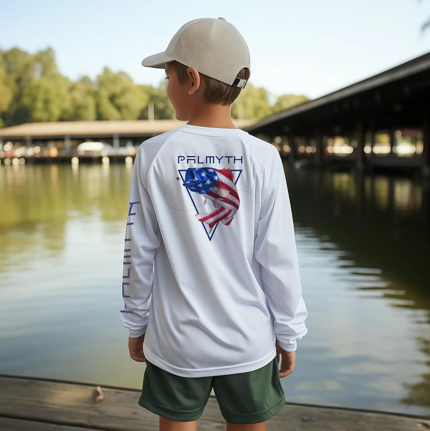 Palmyth Boys Fishing Shirt Youth Long Sleeve T-Shirt UPF 50  Sun Protection