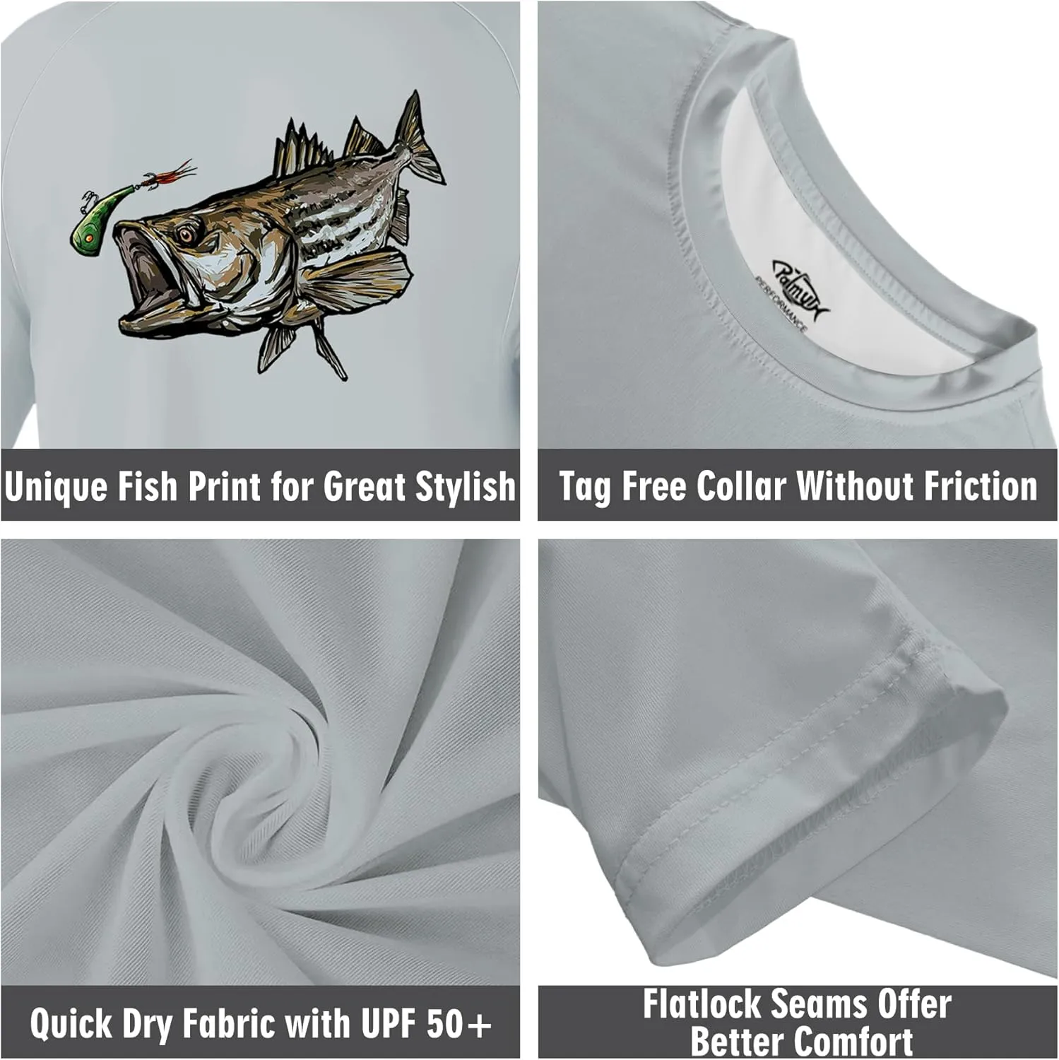 Palmyth Boys Fishing Shirt Youth Long Sleeve T-Shirt UPF 50  Sun Protection