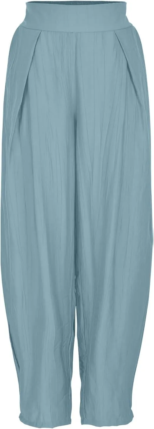 Pants for Women High Waist Casual Baggy Solid Color Sweatpants 2025 Summer Trousers Comfy Louge Pant with Pockets