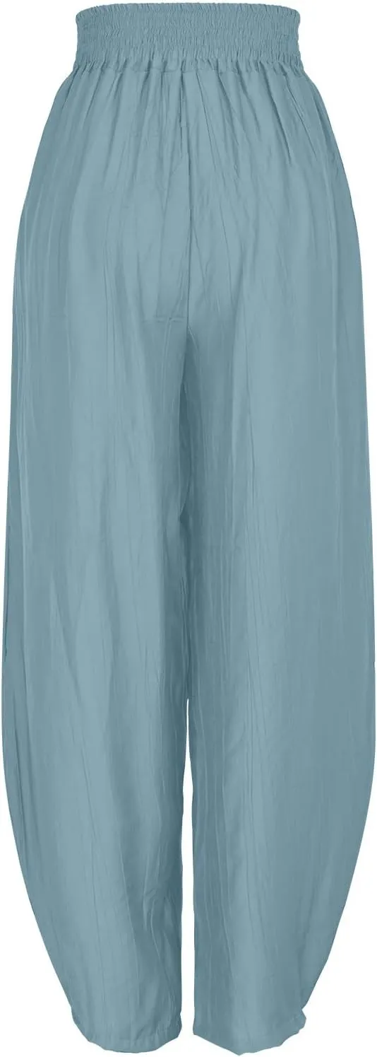Pants for Women High Waist Casual Baggy Solid Color Sweatpants 2025 Summer Trousers Comfy Louge Pant with Pockets