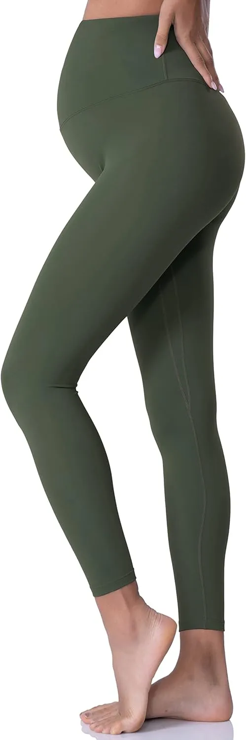 POSHDIVAH Women's Maternity Leggings Over The Belly Pregnancy Yoga Pants Active Wear Workout Leggings