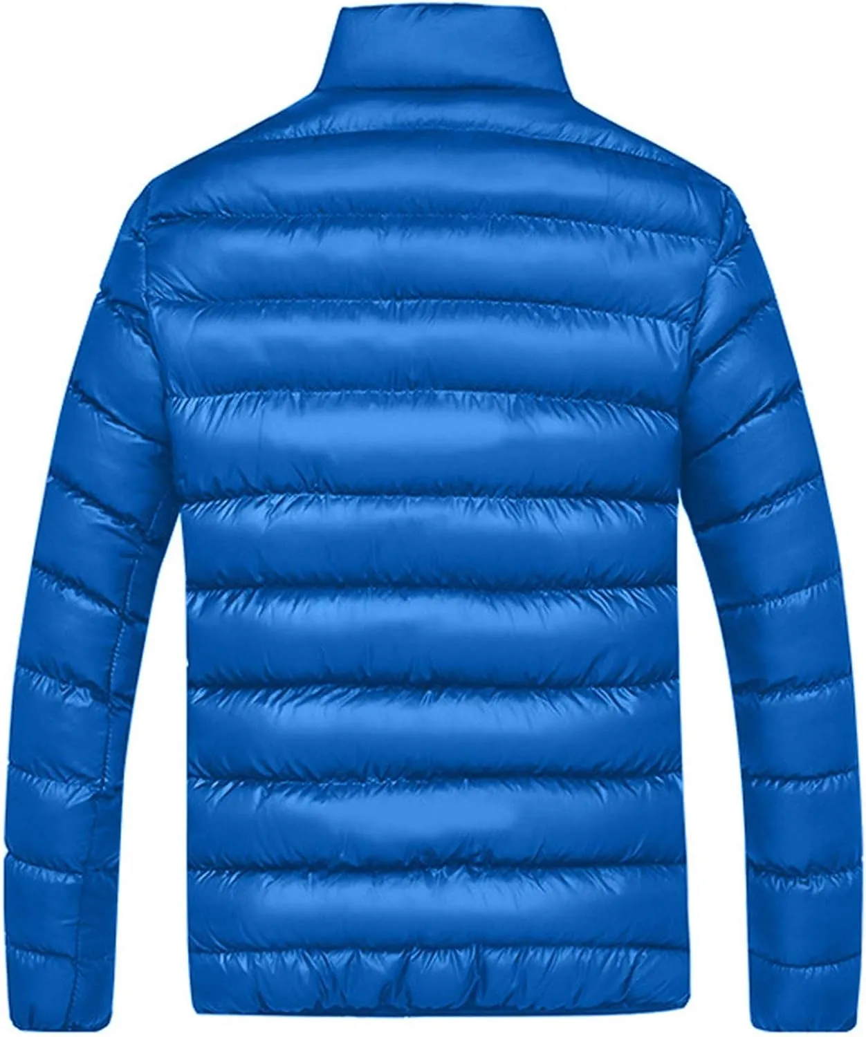 Puffer Jacket for Men's Light Padded Zip Down Jacket Winter Warm Stand Collar Coat Packable Quilted Jackets