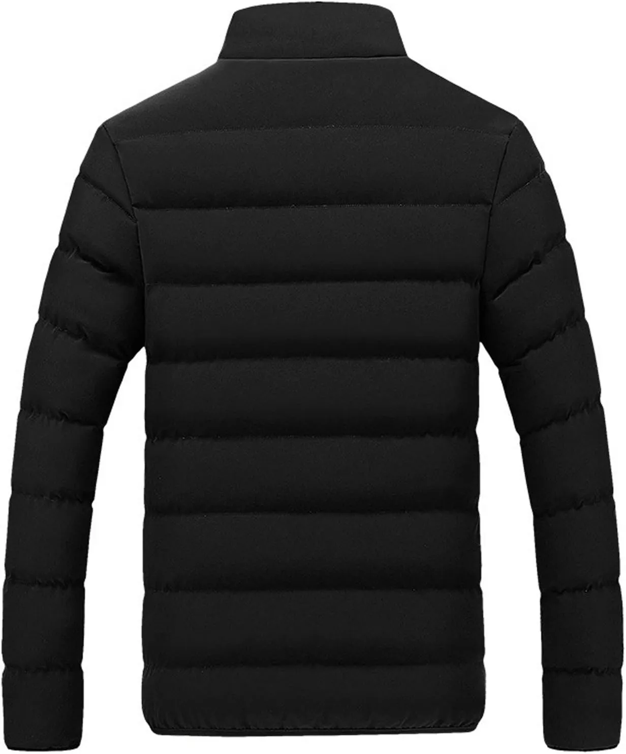 Puffer Jacket for Men's Light Padded Zip Down Jacket Winter Warm Stand Collar Coat Packable Quilted Jackets