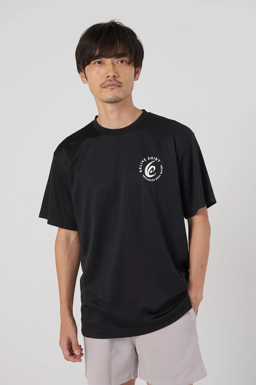 Quick Dry RELIVE Sports Shirt with UV Protection, Japanese Shirt Black