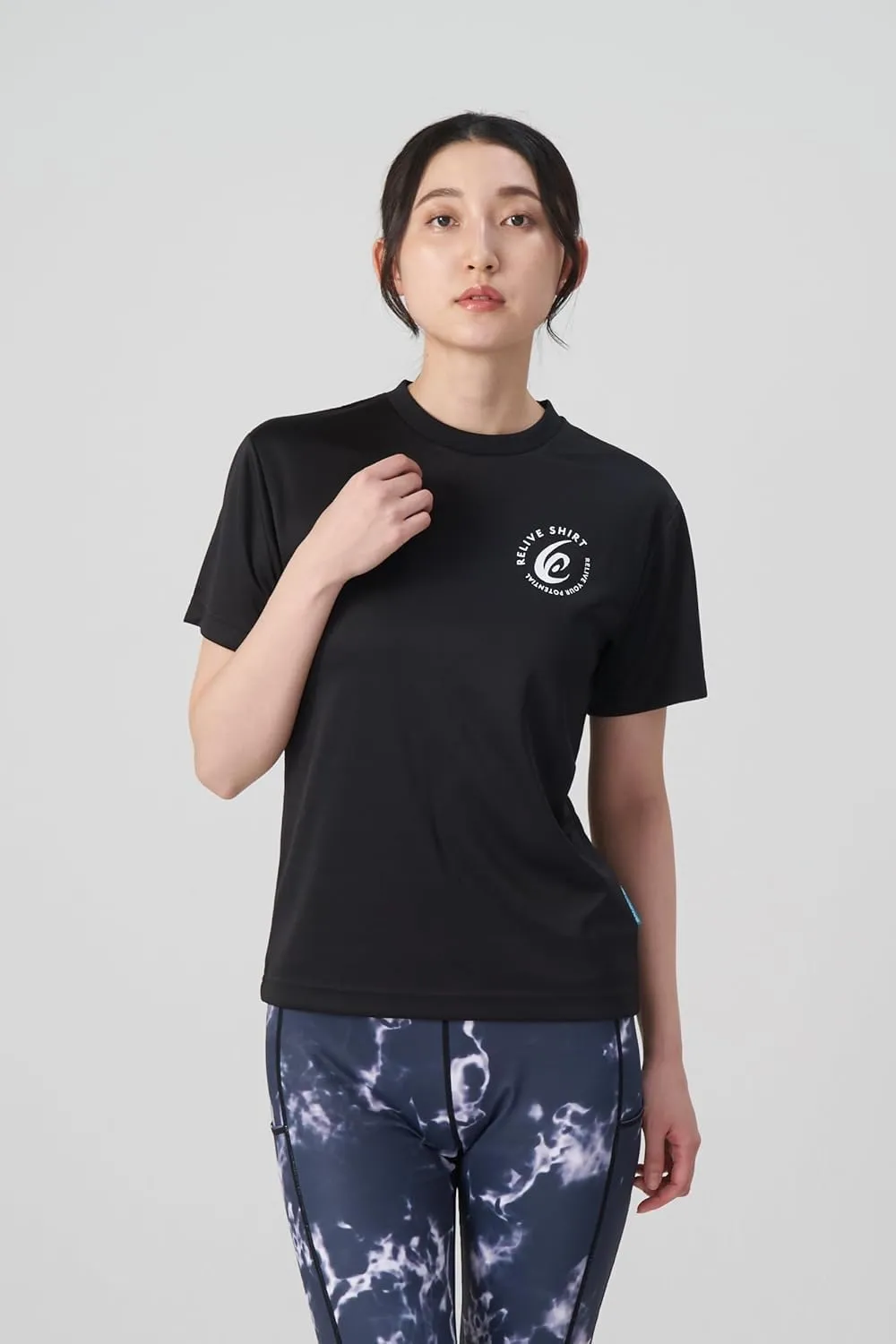 Quick Dry RELIVE Sports Shirt with UV Protection, Japanese Shirt Black