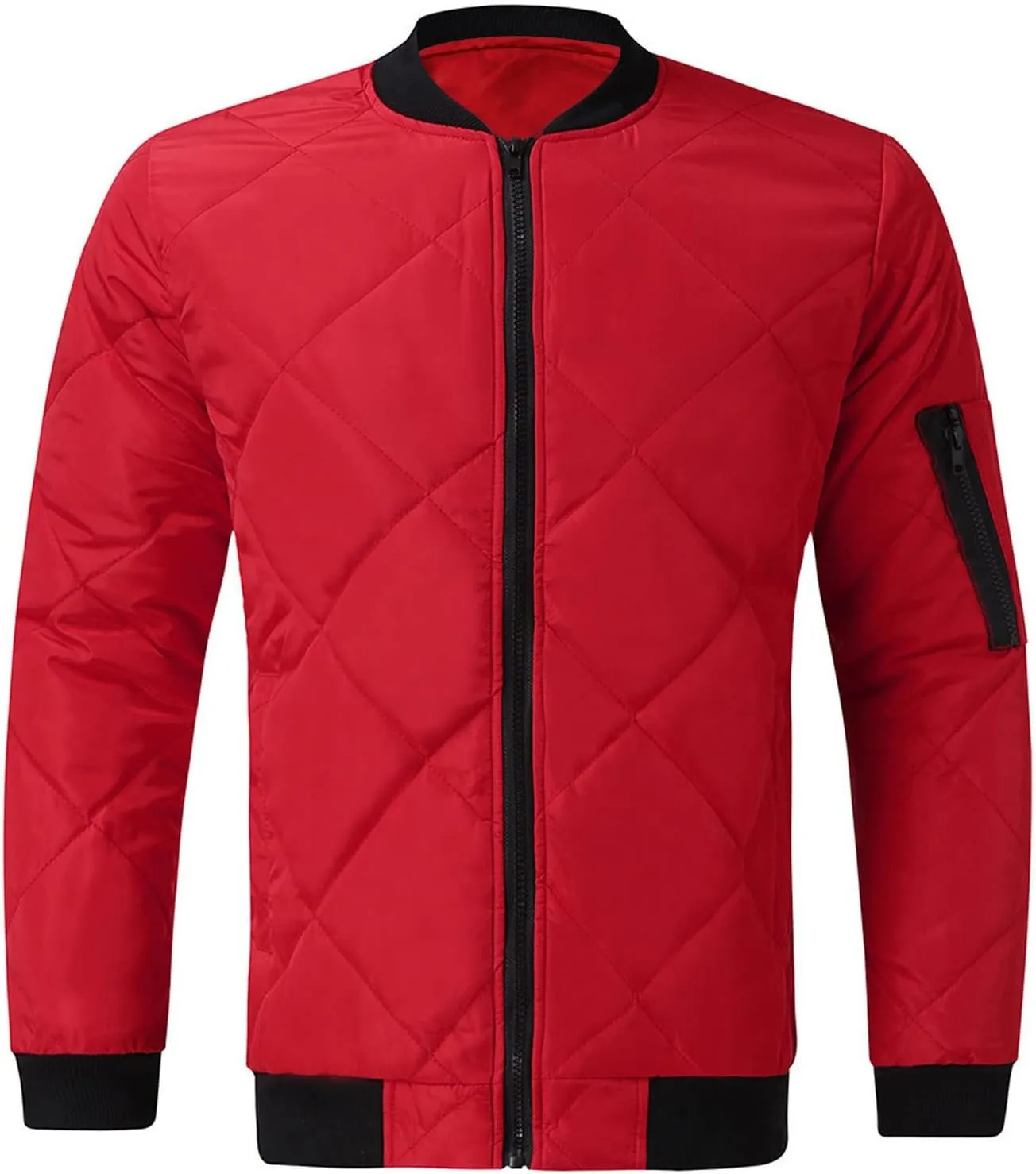 Quilted Insulated Jacket Mens Lightweight Puffer Jacket Zip up Padded Coat Warm Down Jacket Casual Winter Coats