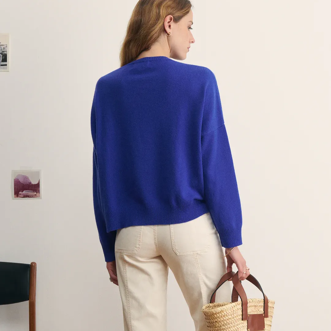 "Let The Sun Shine" Buzelin Cashmere Sweater (Royal Blue)