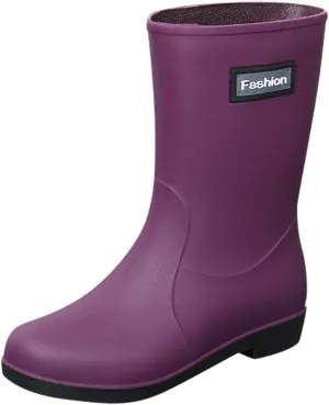 Rain Boots Women Tall Waterproof Mens Grounded Footwear Booties To Wear with Dresses Casual Barefoot Shoes Women's Mid Calf Rain Boots Printed Waterproof Chelsea Boots