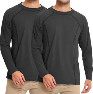 Rash Guard for Men UPF 50  Sun Protection Long Sleeve Shirts for Fishing Workout Quick Dry Lightweight Cooling