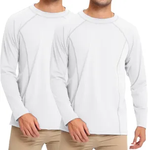 Rash Guard for Men UPF 50  Sun Protection Long Sleeve Shirts for Fishing Workout Quick Dry Lightweight Cooling