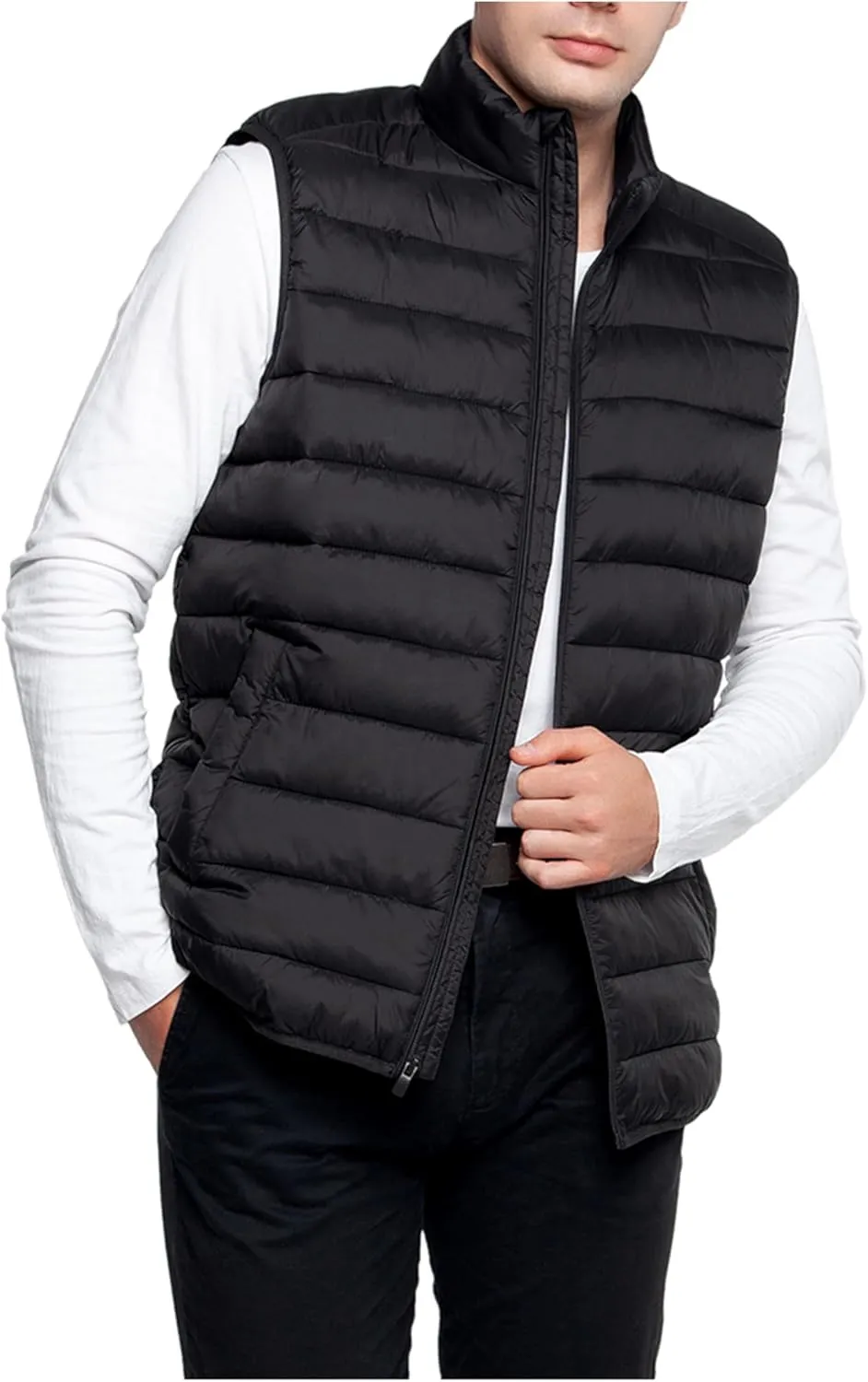 Rokka&Rolla Men's Lightweight Puffer Vest Sleeveless Winter Jacket