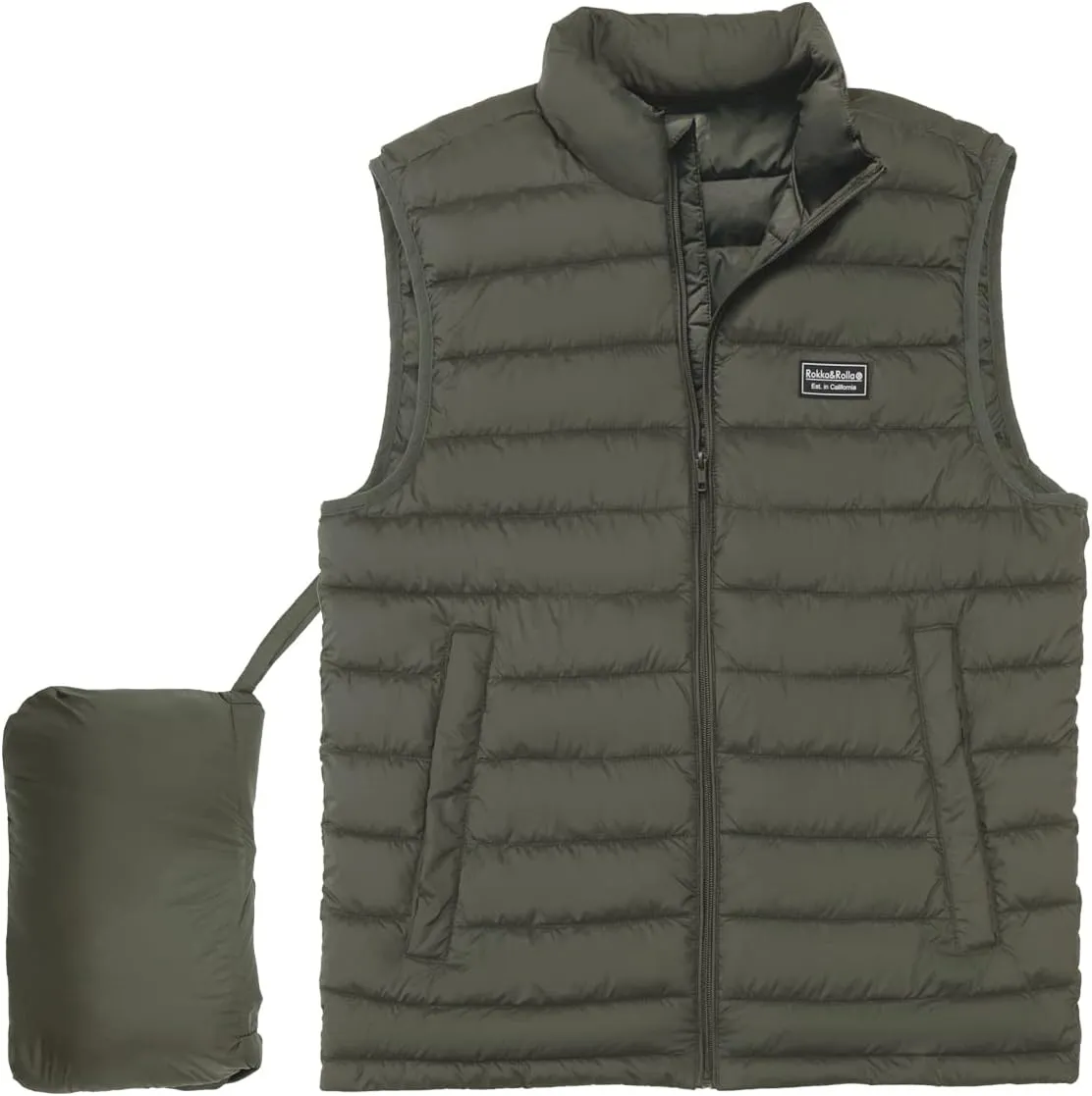Rokka&Rolla Men's Lightweight Puffer Vest Sleeveless Winter Jacket