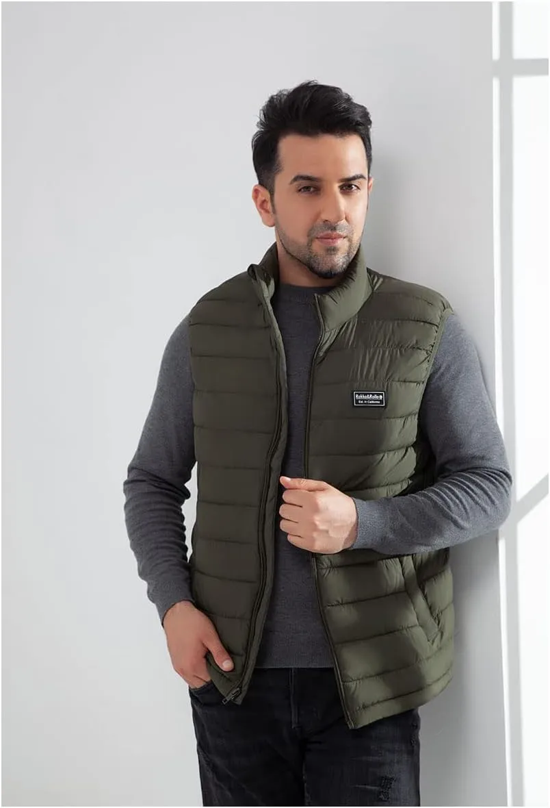 Rokka&Rolla Men's Lightweight Puffer Vest Sleeveless Winter Jacket