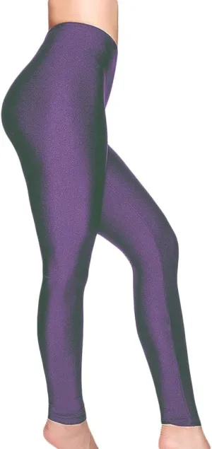 Romastory Women's Stretched Shiny Sports Leggings Mid-Waist Elastic Pants Shining Leggings Tights