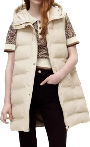 SCUSTY Womens Long Puffer Vest Sleeveless Coats Quilted Vests Outerwear Jackets with Hood