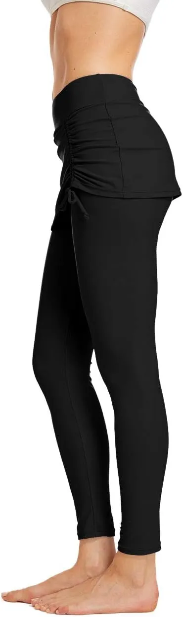 Seagoo Swim Skirt with Leggings Women UV Protection Skirted Swimming Leggings Pants