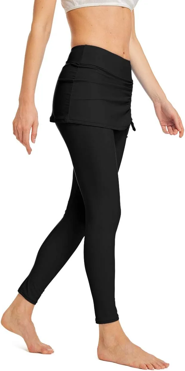 Seagoo Swim Skirt with Leggings Women UV Protection Skirted Swimming Leggings Pants