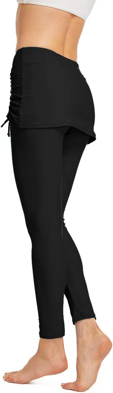 Seagoo Swim Skirt with Leggings Women UV Protection Skirted Swimming Leggings Pants