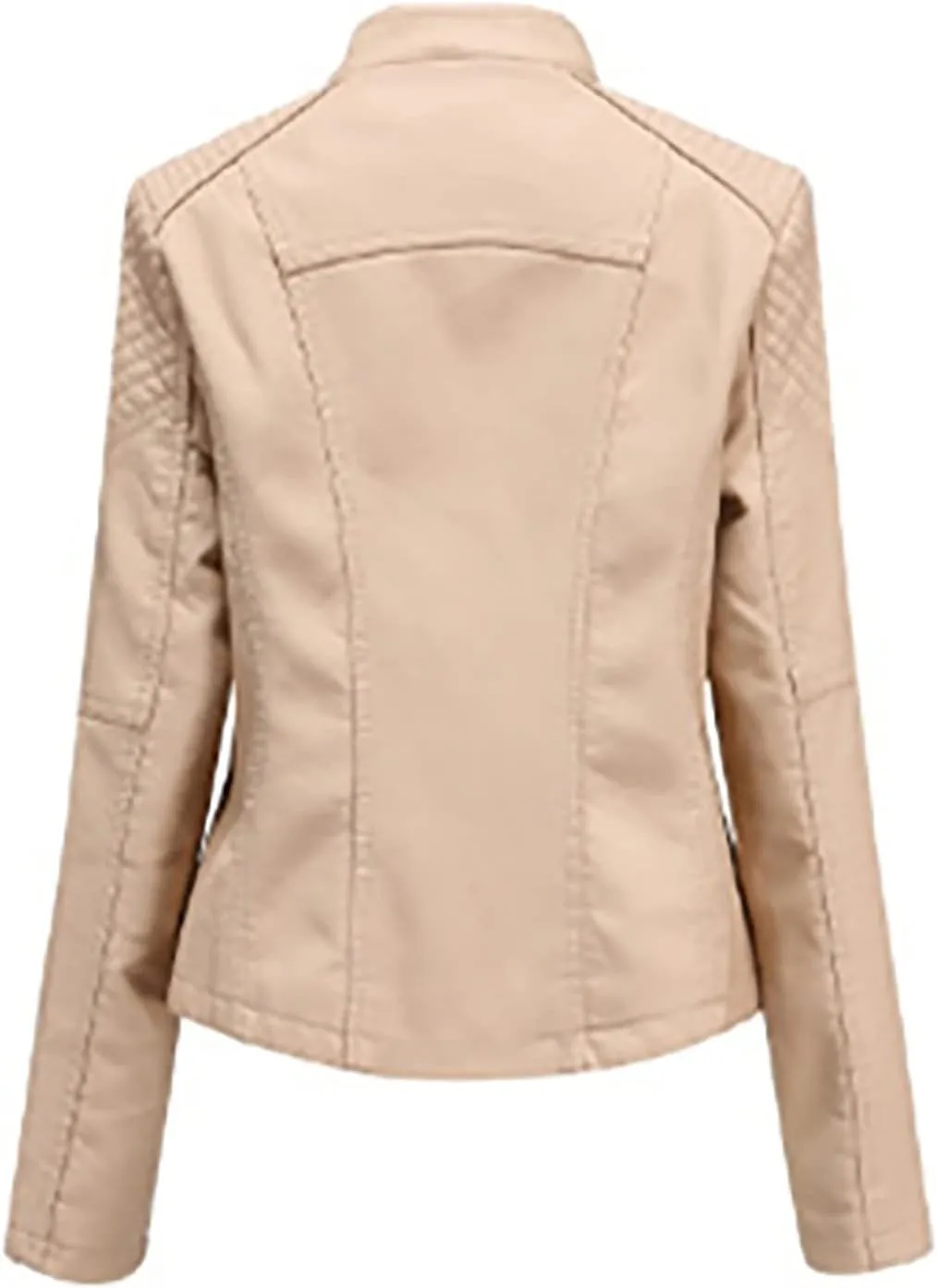 SGASY Women's Faux Leather Motorcycle Jacket Trendy Fall Clothes Oversized Zip Up Winter Coat Outerwear