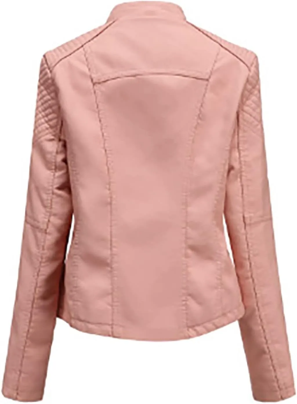 SGASY Women's Faux Leather Motorcycle Jacket Trendy Fall Clothes Oversized Zip Up Winter Coat Outerwear