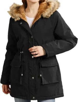SHAOBGE Puffer Jacket Womens Xnova Womens Winter Parka Jackets Fleece Lined Coats Ladies Padded Thermal Winter